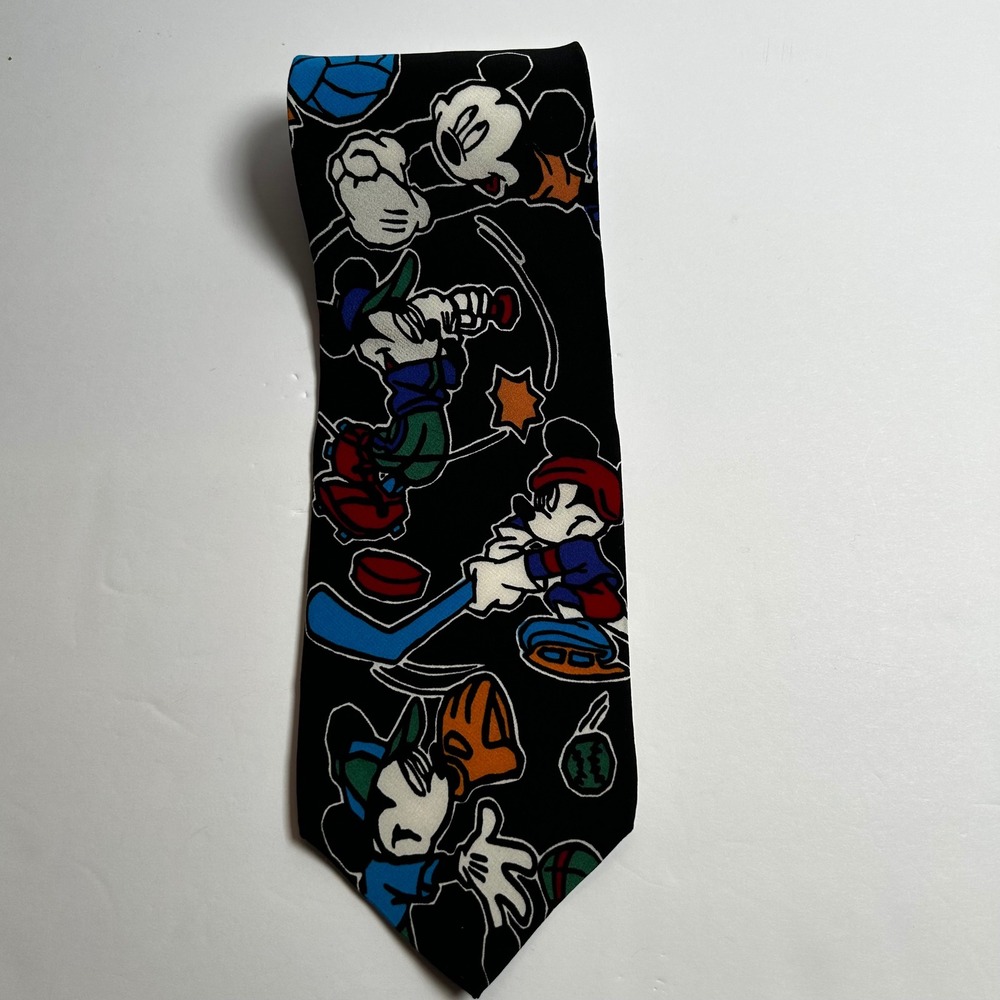 Vintage Disney Mickey Mouse Sports Necktie Balancine Inc‎ 100% Silk Tie